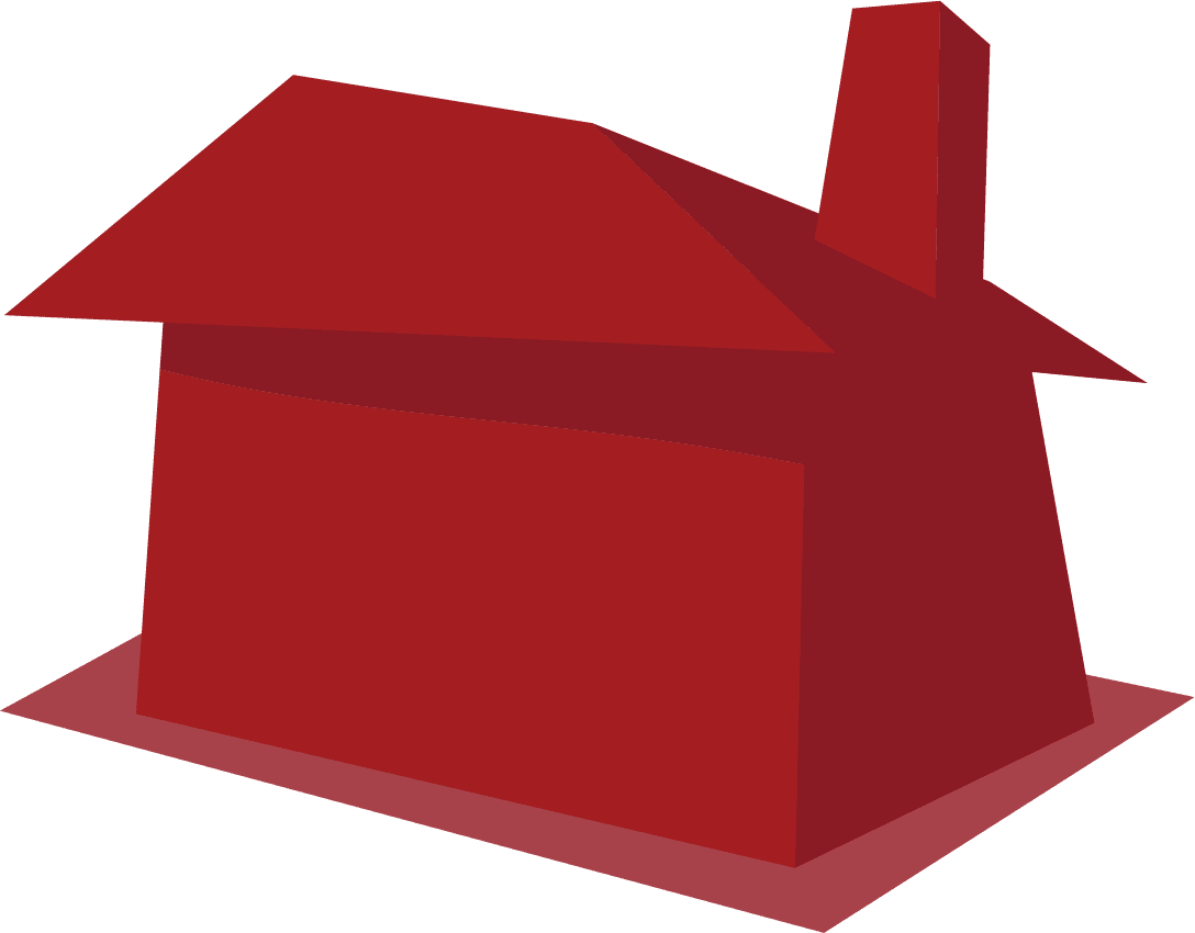 Stylized Red House Illustration With A Chimney